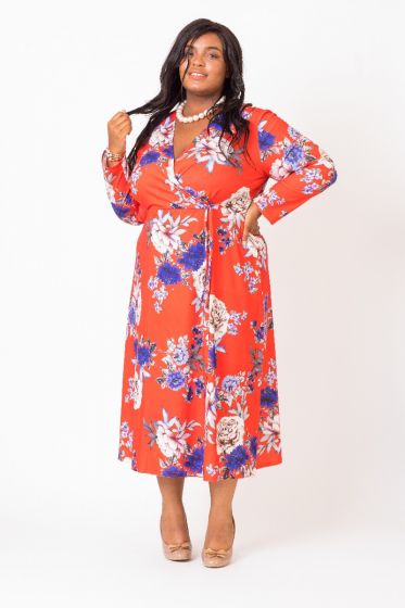 FLORAL WRAP DRESS