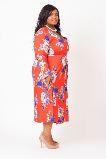 FLORAL WRAP DRESS