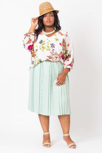 V-Neck Floral Chiffon Top