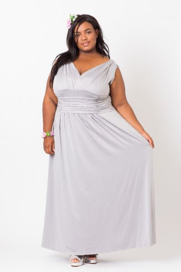 Grey Sleeveless Bridesmaid Dress