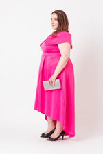 HOT PINK BARDOT PROM DRESS