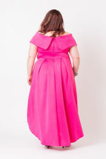 HOT PINK BARDOT PROM DRESS