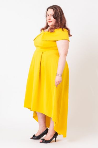 BARDOT PROM DRESS- MUSTARD