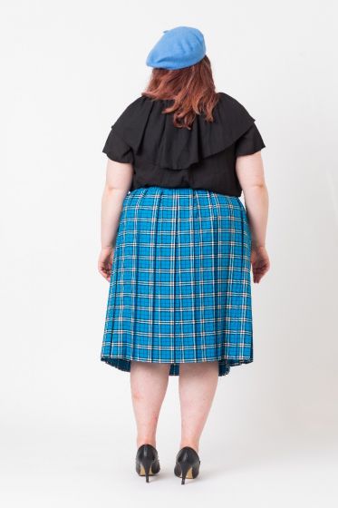 Checked midi skirt