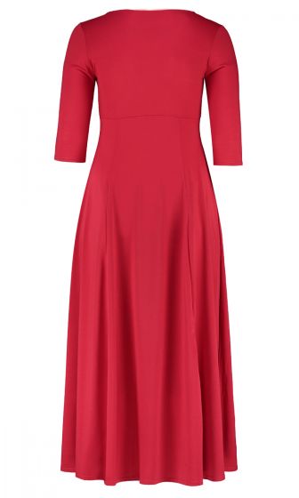 WRAP FRONT JERSEY MAXI DRESS (RED)