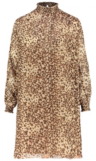 SHEARED NECK DRESS (ANIMAL PRINT)