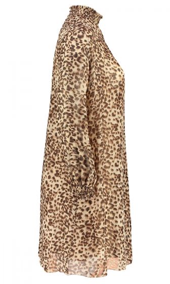 SHEARED NECK DRESS (ANIMAL PRINT)