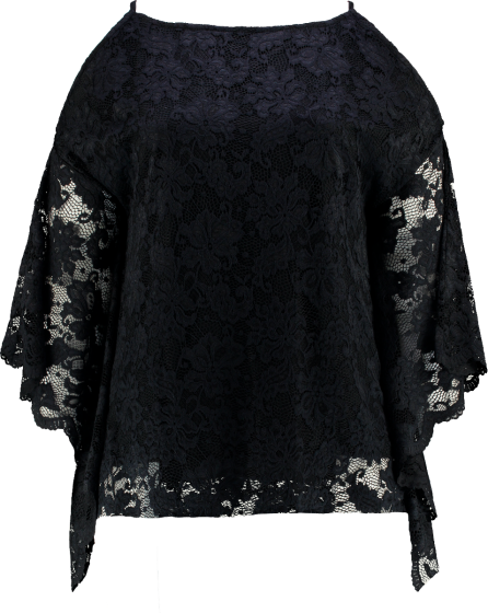 COLD SHOULDER LACE TOP (BLACK)