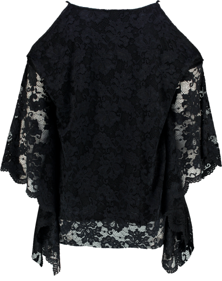 COLD SHOULDER LACE TOP (BLACK)