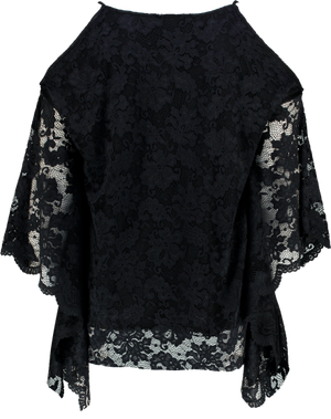 COLD SHOULDER LACE TOP (BLACK)
