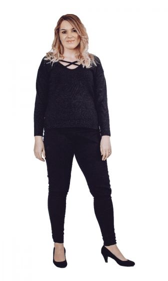 Black Cross Over Jumper