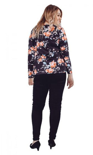 Floral Cross Neck Top