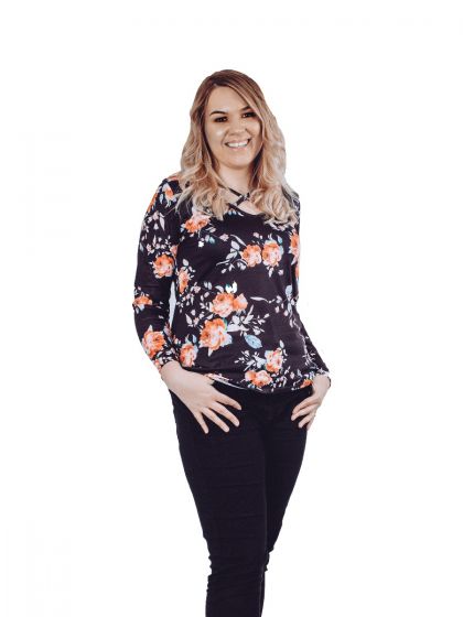 Floral Cross Neck Top