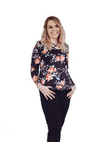 Floral Cross Neck Top