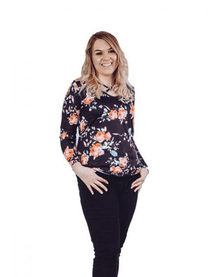 Floral Cross Neck Top