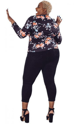 Floral Cross Neck Top