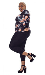 Floral Cross Neck Top