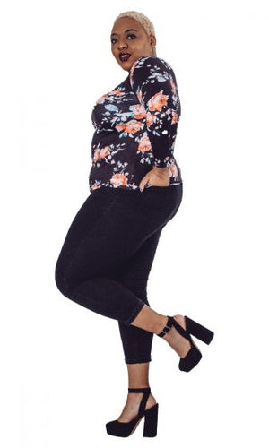Floral Cross Neck Top