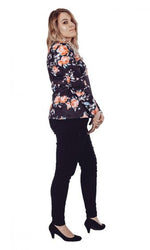 Floral Cross Neck Top