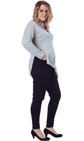 Grey Cross Over Jumper