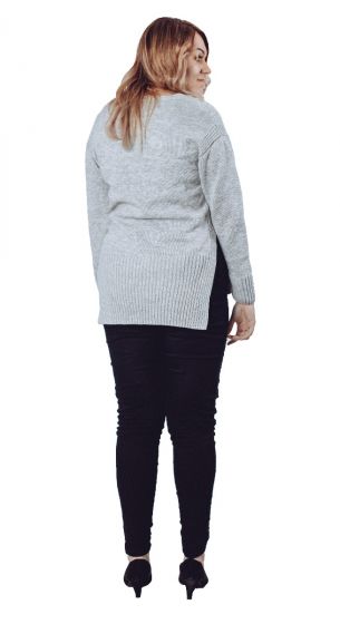 Grey Cross Over Jumper