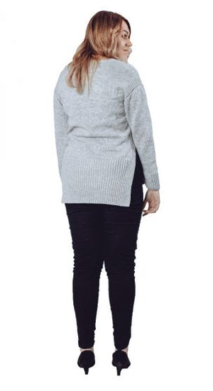 Grey Cross Over Jumper