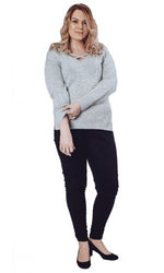 Grey Cross Over Jumper