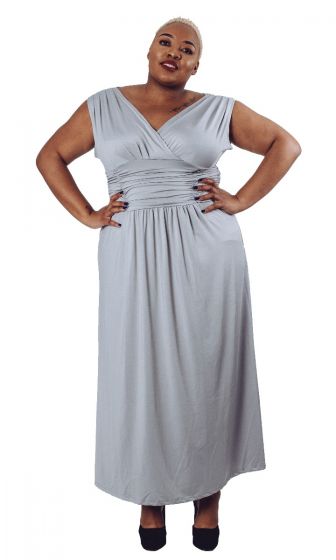 Grey Sleeveless Bridesmaid Dress