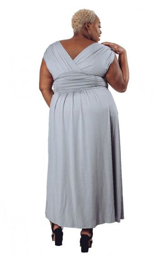 Grey Sleeveless Bridesmaid Dress