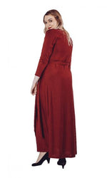 Red Wrap-Over Maxi Dress