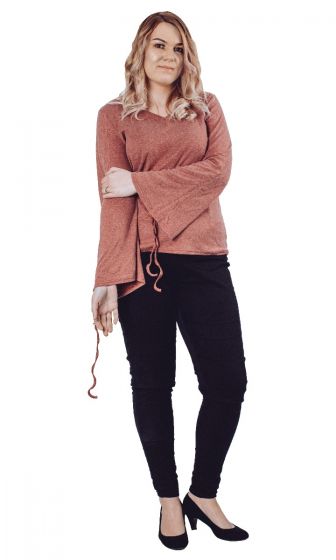 Maroon Bell Sleeve Top