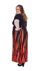 Flame Print Maxi Dress