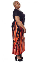 Flame Print Maxi Dress