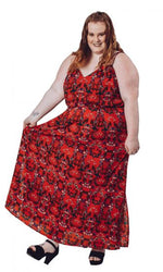 Red Printed Maxi Dress