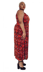Red Printed Maxi Dress